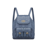 Denimblauw lamsleer met Macrocannage-motief 23cm