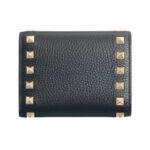 Rockstud Trifold Kalbsleder Schwarz 11cm - Image 2