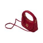 Matelass?-Nappa-Leder-Hobo Rot 20cm - Image 2