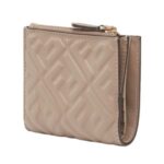 Brieftasche aus graubraunem Nappaleder mit FF-Muster 9.5cm - Image 2
