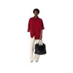 Top-Griff-Tasche aus seidigem Kalbsleder in Schwarz 35cm - Image 2