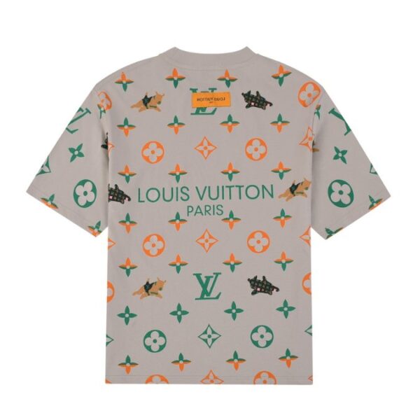 T-shirt Louis Vuitton LV Beige Green Orange - Image 2