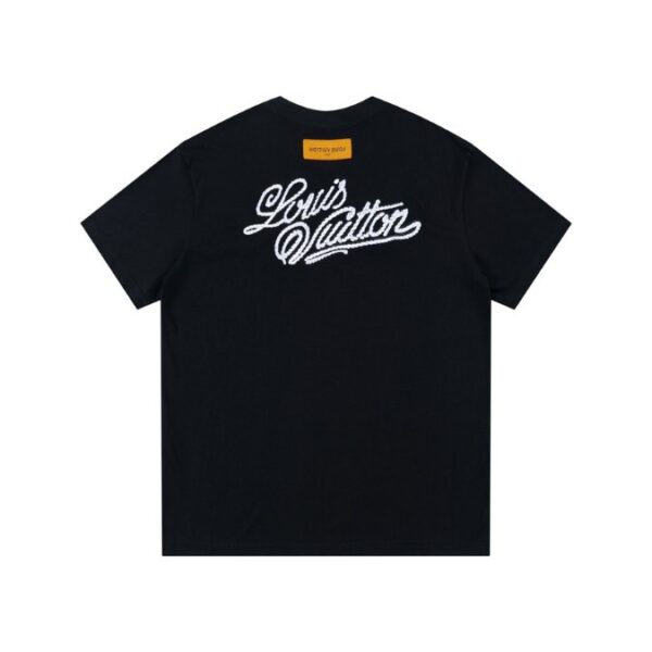 T-shirt Louis Vuitton Black White Logo - Image 2