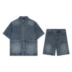 Denim Set Louis Vuitton Monogram Blue Shirt