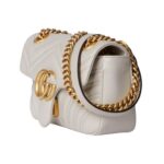 Mini-Tasche aus hellgrauem Matelass?-Leder 22cm - Image 2