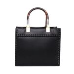 Schwarze Leder-Shoppingtasche 22cm - Image 2