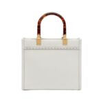 Wei?e Leder-Shoppingtasche 22cm - Image 2