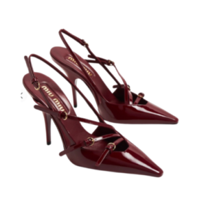 Pumps mit Schnalle Burgund