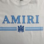 Amiri Bar Logo White/Blue T-Shirt - Image 3