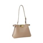 Tasche aus grauem Taupe-Leder  19cm - Image 3