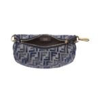 Mini Tasche aus blauer Chenille 13cm - Image 3