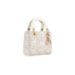 Wit tweed met Cannage-motief in goudkleurig metallic draad 17cm - Image 5