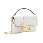 Wei?e Nappaleder-Tasche mit FF-Muster 13cm - Image 3