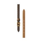 Beidseitiger Gürtel aus mit FF-Muster in brauner Farbe und beige Leder 2cm - Image 3