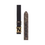 Beidseitiger G?rtel aus schwarzem Leder und Stoff mit FF-Muster 3,8cm - Image 3