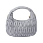 Matelass?-Nappa-Leder-Hobo Perlgrau 20cm - Image 3