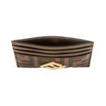 laches Etui f?r Plastikkarten aus braunem und schwarzem Leder mit FF-Druck 8cm - Image 3