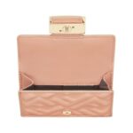 Brieftasche aus rosa Nappaleder mit FF-Muster 7.5cm - Image 3