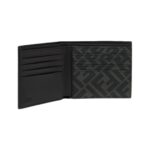 Komakte Bi-Fold Brieftasche aus schwarzem Leder 9.5cm - Image 3