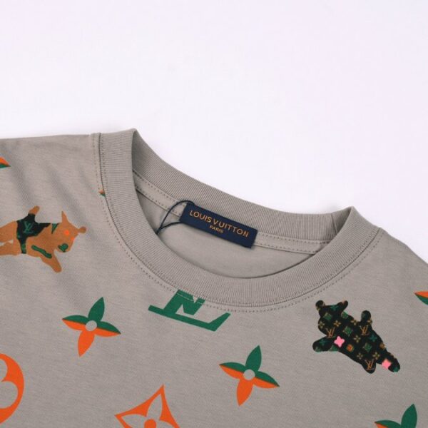 T-shirt Louis Vuitton LV Beige Green Orange - Image 5