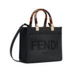 Schwarze Leder-Shoppingtasche 22cm - Image 3