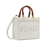 Wei?e Leder-Shoppingtasche 22cm - Image 3