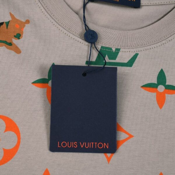 T-shirt Louis Vuitton LV Beige Green Orange - Image 4