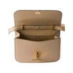Leder-Schultertasche mit ?berschlag in Sandbeige 15cm - Image 4