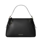 GG Emblem Schultertasche Schwarzes Glattleder 37cm - Image 4