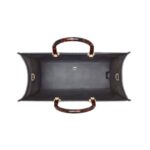 Schwarze Leder-Shoppingtasche 31cm - Image 4