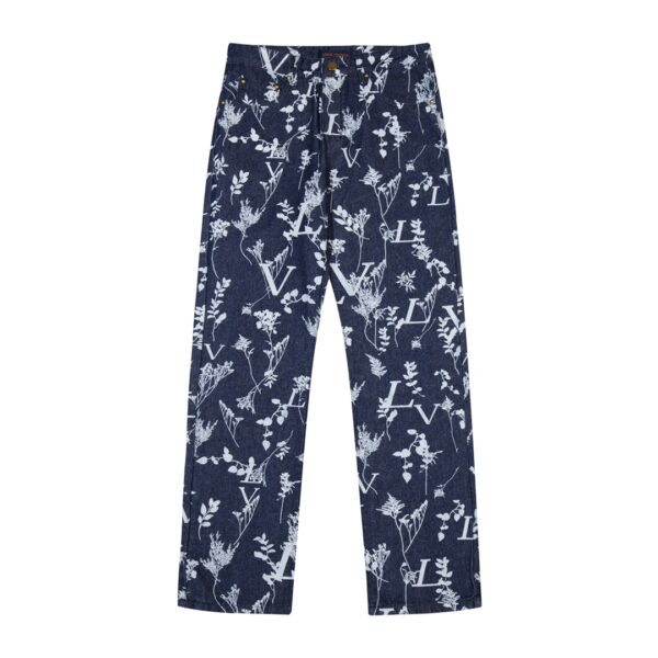 Jeans Louis Vuitton LV Blue Floral Print - Image 1
