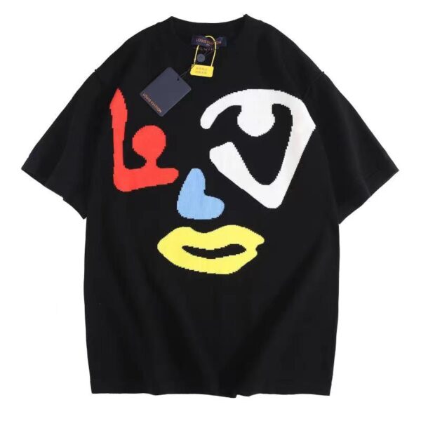 T-shirt Louis Vuitton LV Black Colorful Face - Image 1