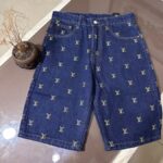 Denim Shorts Louis Vuitton LV Monogram Blue - Image 8