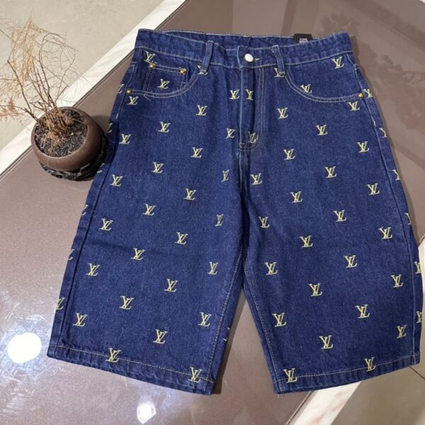 Denim Shorts Louis Vuitton LV Monogram Blue - Image 8
