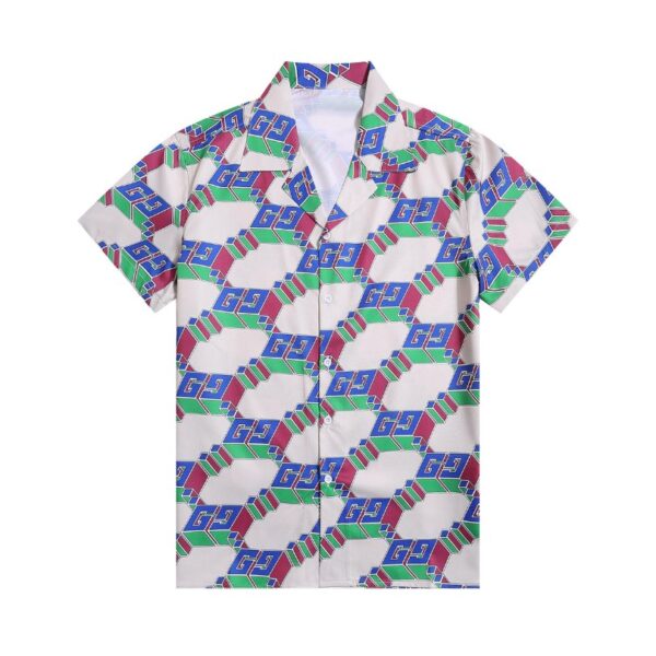Set Gucci Multicolor GG Pattern Shirt and Shorts GC003 - Image 2
