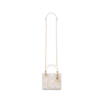 Wit tweed met Cannage-motief in goudkleurig metallic draad 17cm - Image 4