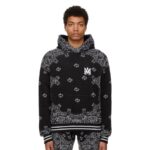 Amiri Bandana B-Ball Hoodie 'BlackGrey' - Image 3