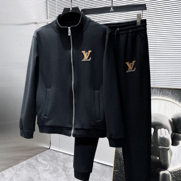 Set Louis Vuitton LV Black Tracksuit LV075 - Image 1