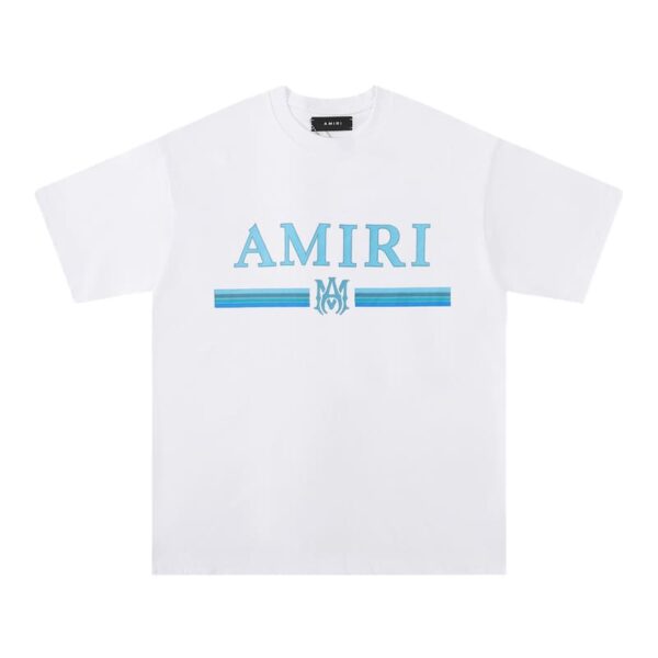 Amiri Bar Logo White/Blue T-Shirt - Image 1