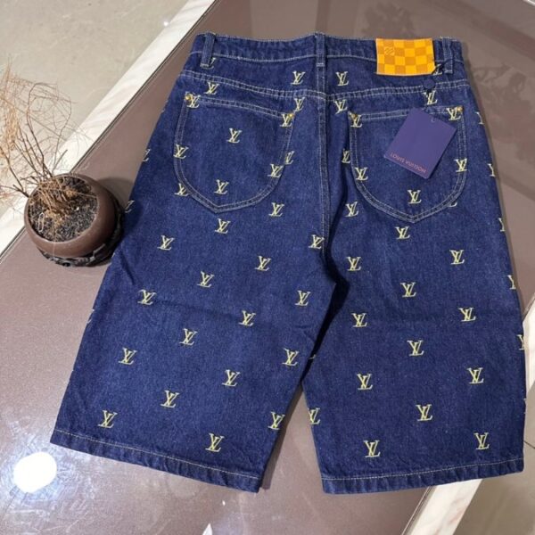 Denim Shorts Louis Vuitton LV Monogram Blue - Image 9