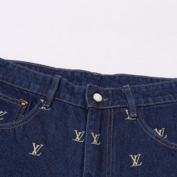 Denim Shorts Louis Vuitton LV Monogram Blue - Image 3