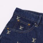 Denim Shorts Louis Vuitton LV Monogram Blue - Image 5