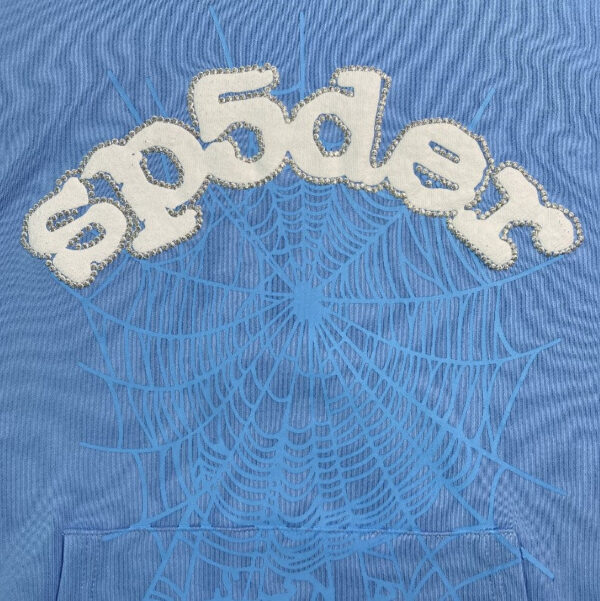 Hoodie Sp5der Web Sky Blue - Image 5