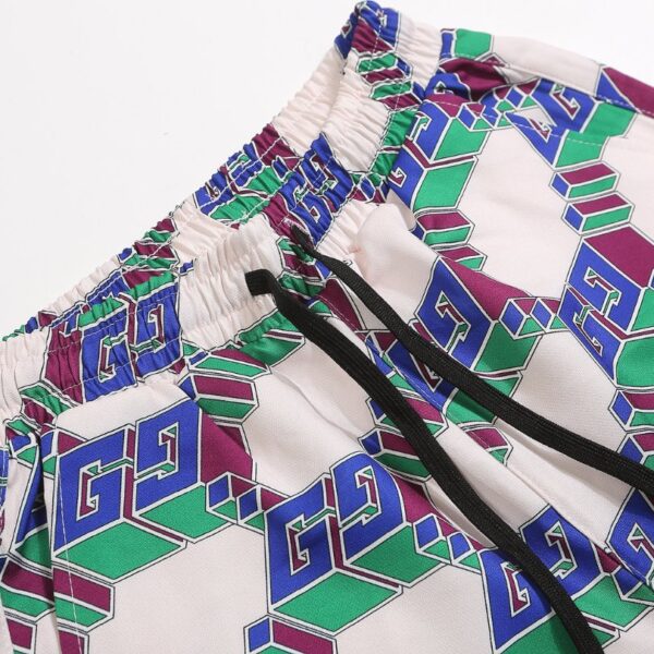 Set Gucci Multicolor GG Pattern Shirt and Shorts GC003 - Image 9