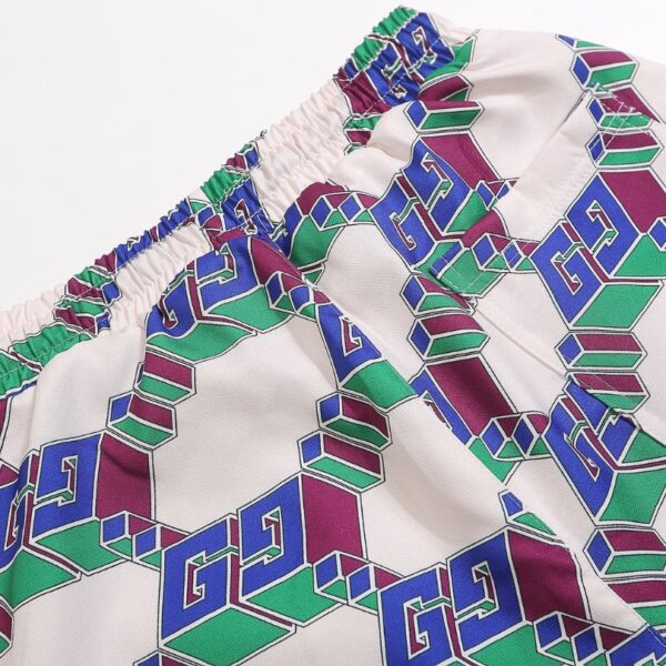 Set Gucci Multicolor GG Pattern Shirt and Shorts GC003 - Image 7