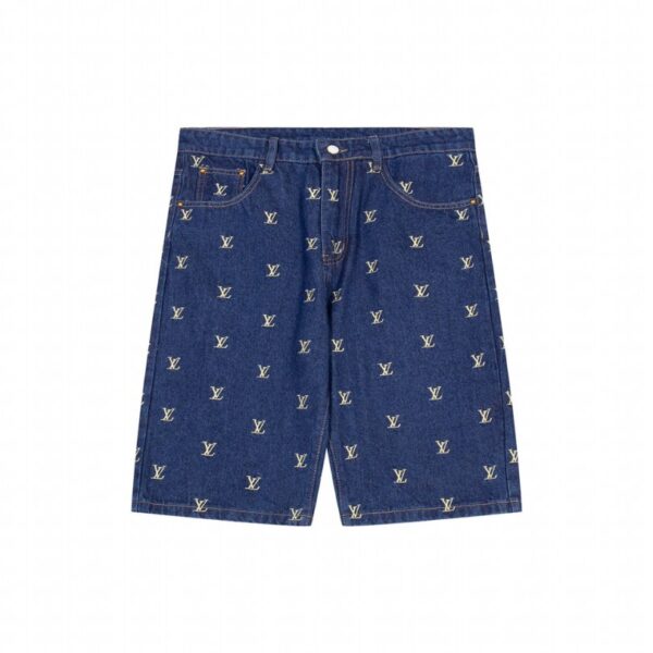 Denim Shorts Louis Vuitton LV Monogram Blue - Image 1
