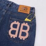 Jeans Balenciaga BB Logo Blue BL045 - Image 5