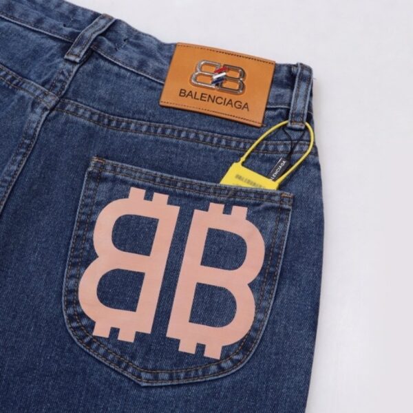 Jeans Balenciaga BB Logo Blue BL045 - Image 5