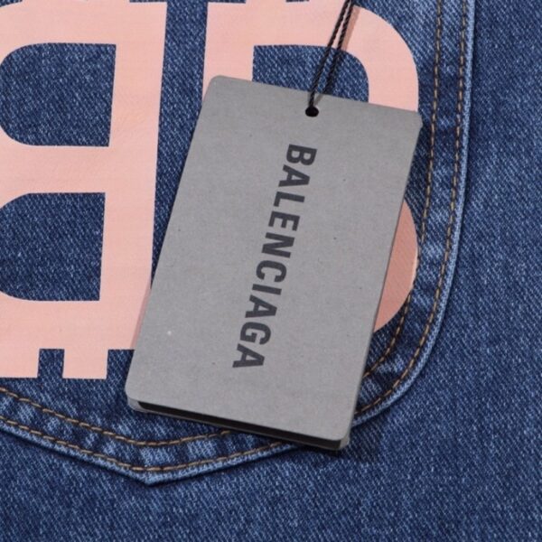 Jeans Balenciaga BB Logo Blue BL045 - Image 8