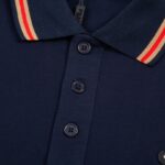 Polo Shirt Prada Logo Stripe Navy PD004 - Image 6